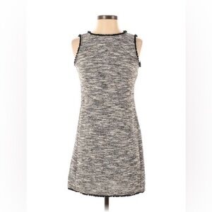 LOFT - Elegant Sleeveless Black and White Tweed Knit Dress